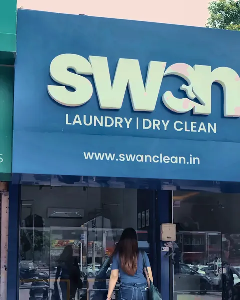Swan Clean laundry and dry cleaning store front in Chandigarh